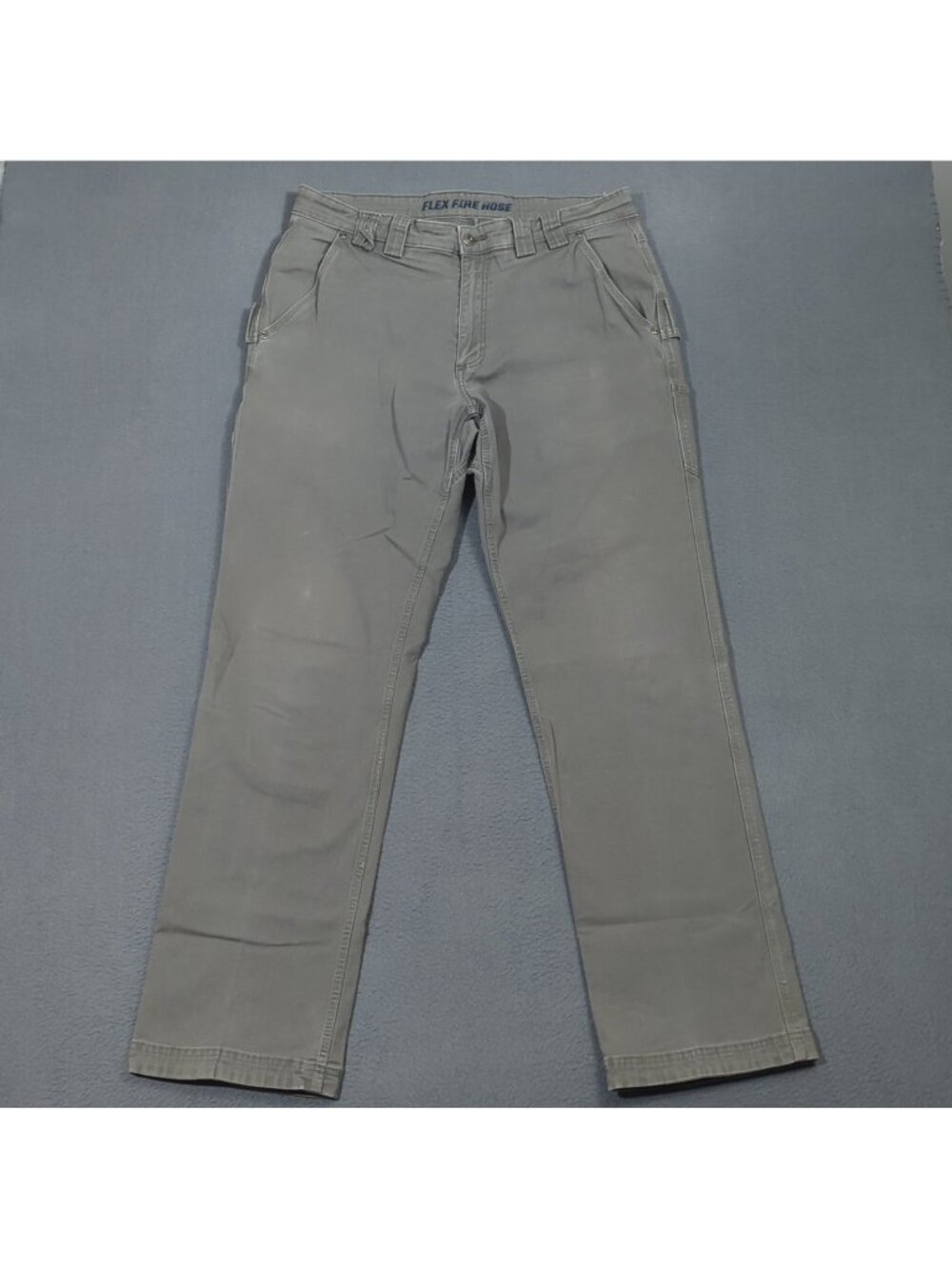 Duluth Pants Men's 36x34 Fits 35x32 Gray Flex Fire Hose Relaxed Fit Carpenter